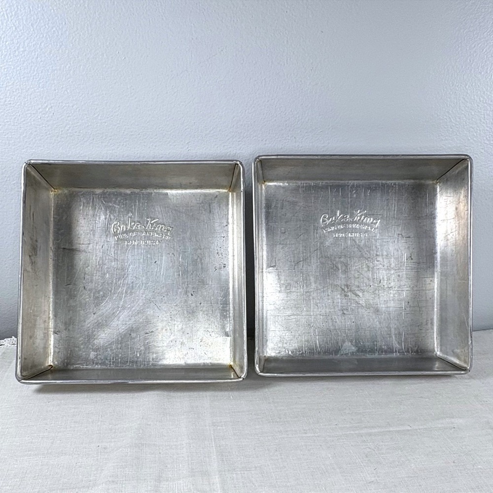 Vintage Bake King Square Cake Pans Set of 2  8x8